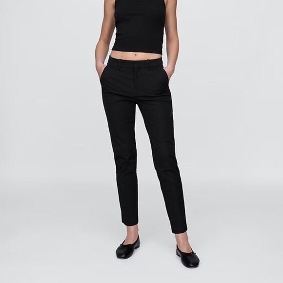 NWT Black GAP Mid-Rise Bi-Stretch Slim Ankle Pants - Picture 1 of 10